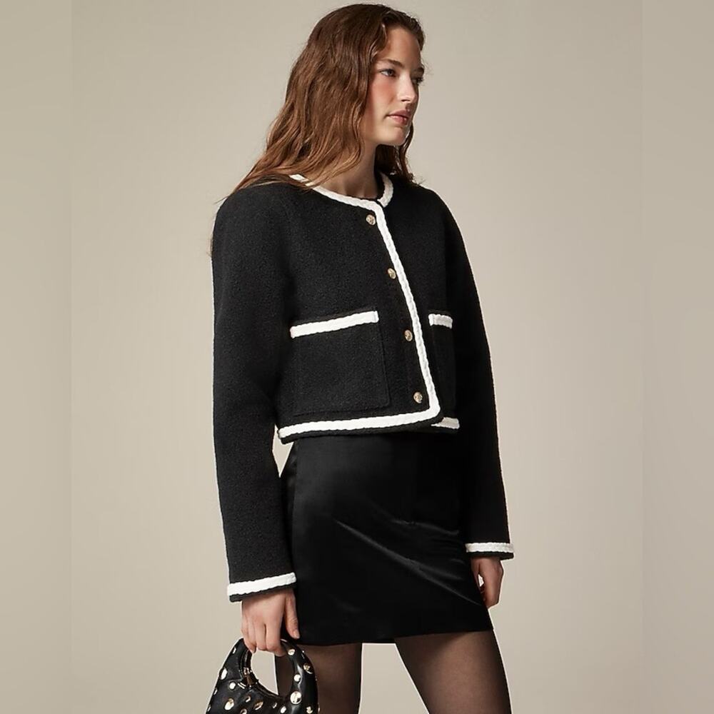 J. Crew Cropped Boucle Yarn Lady Jacket